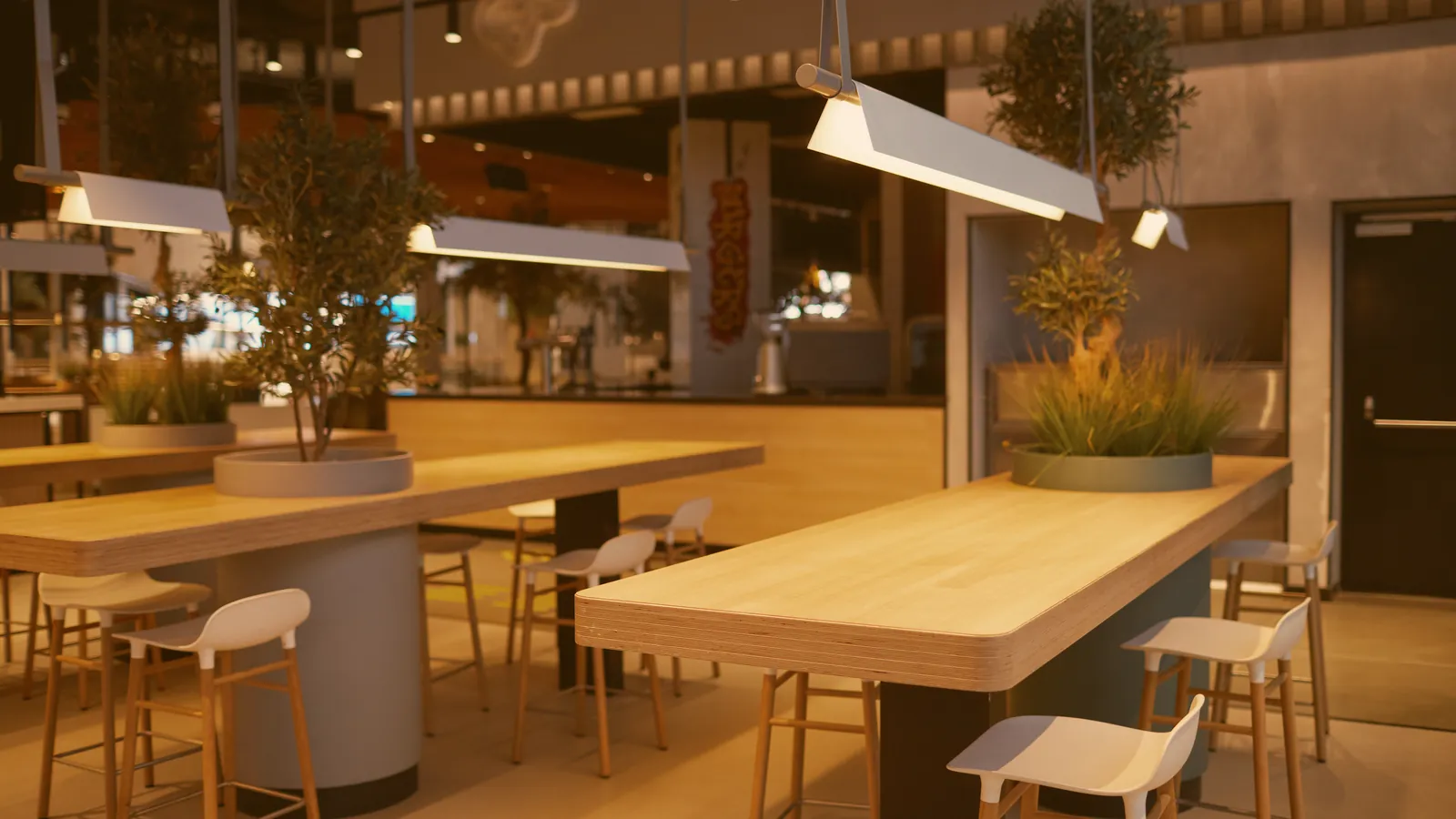 Diseño interior de un espacio comercial contemporáneo